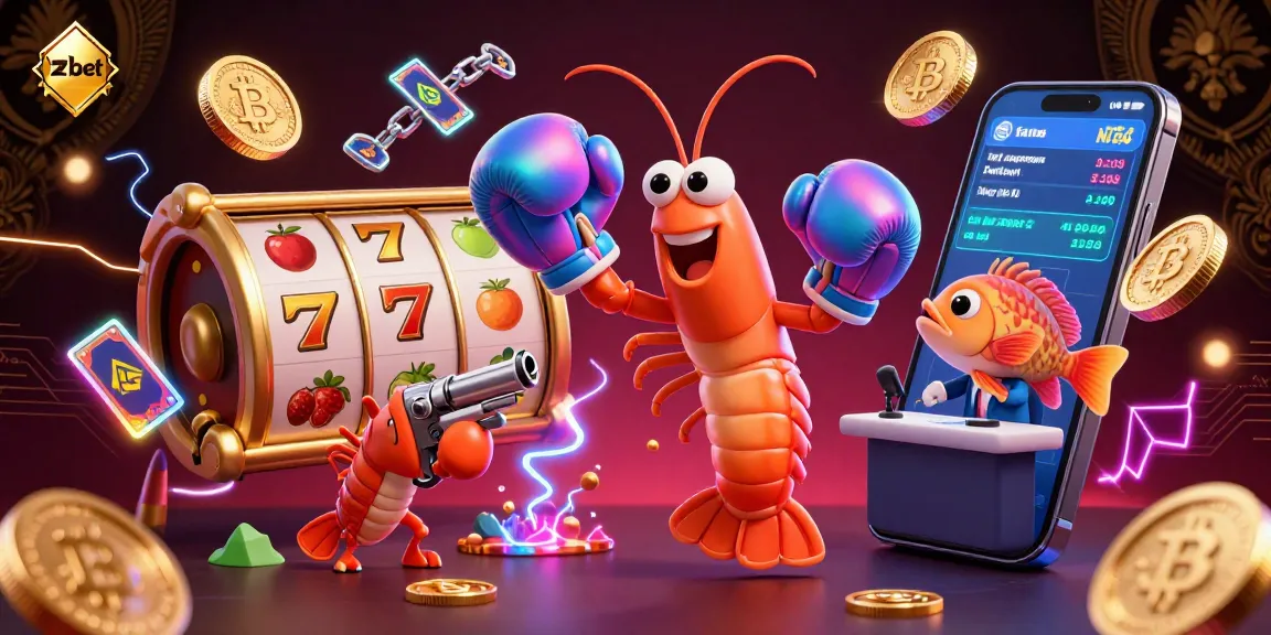 Experience thrilling gameplay at zbet with vibrant 3D casino characters, electric energy, and crypto elements.