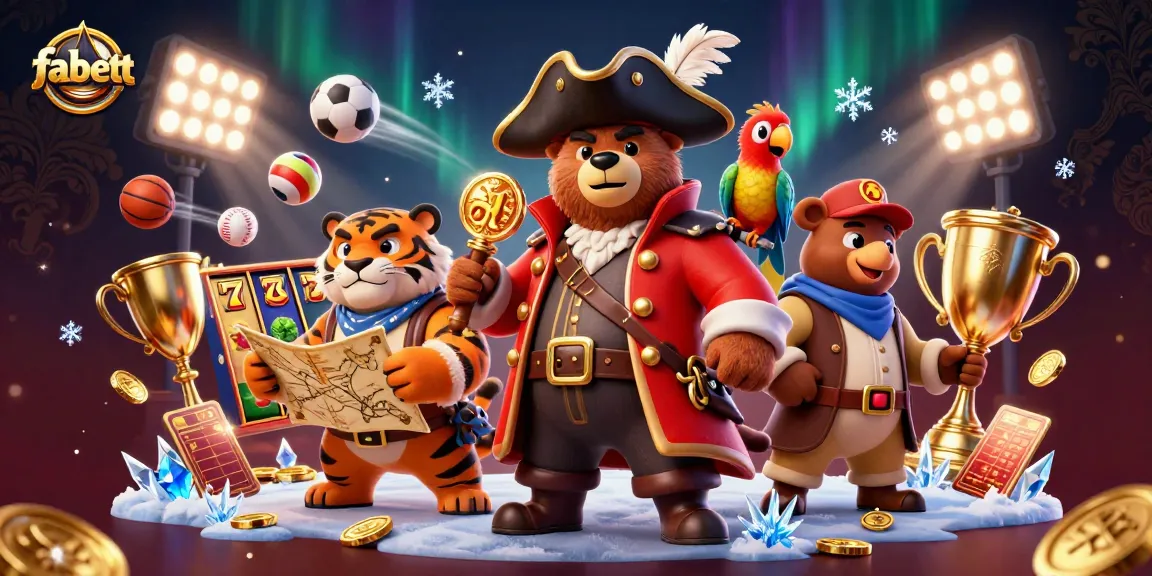 Engage with fabett's exciting slots featuring a pirate captain and his fierce tiger betting together.