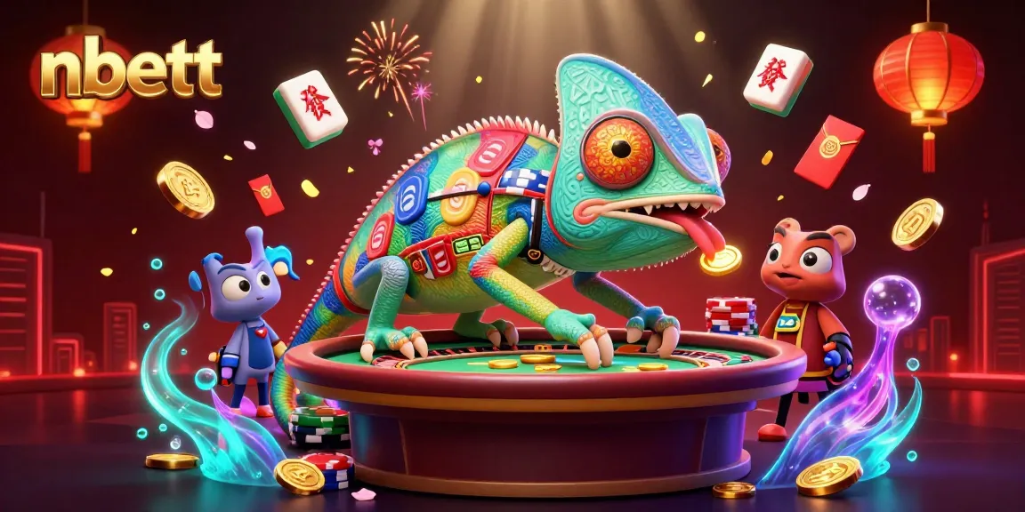 nbett chameleon casino owner dynamic scene with mahjong and festive elements