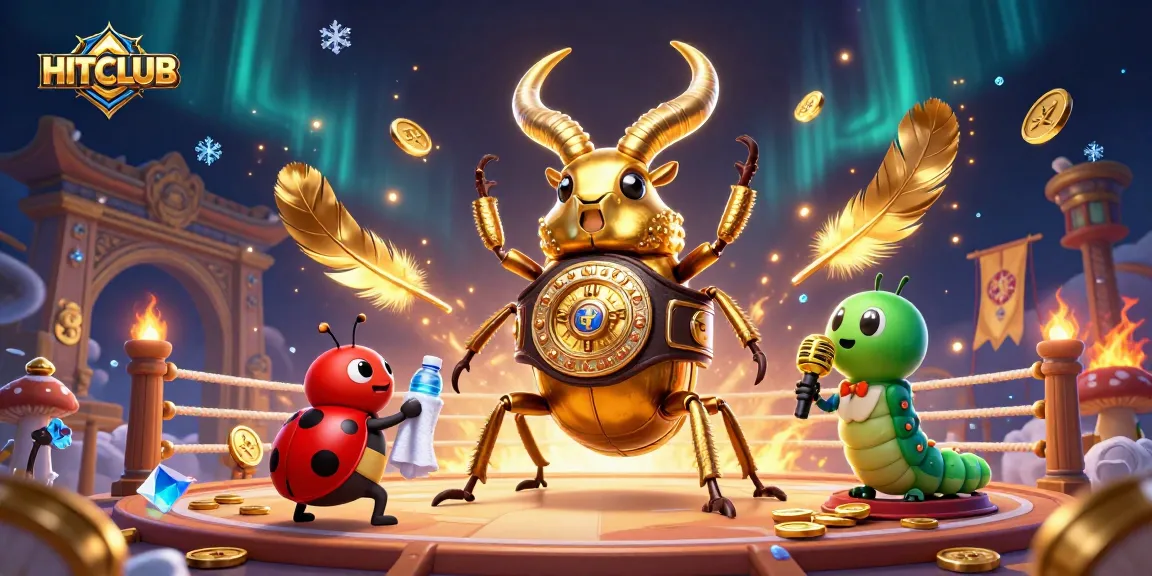 Experience the excitement of HITCLUB with a vibrant, detailed illustration of gambling-themed characters.