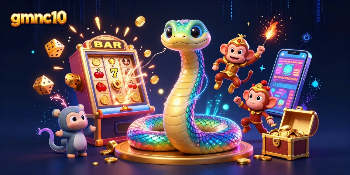 Experience exciting casino action with gmnc10 featuring a vibrant rainbow serpent and jackpot slot machine.