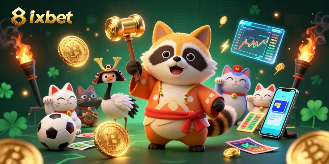 Experience exciting betting opportunities with 8xbet in this vibrant illustration of sports bets and lucky symbols.