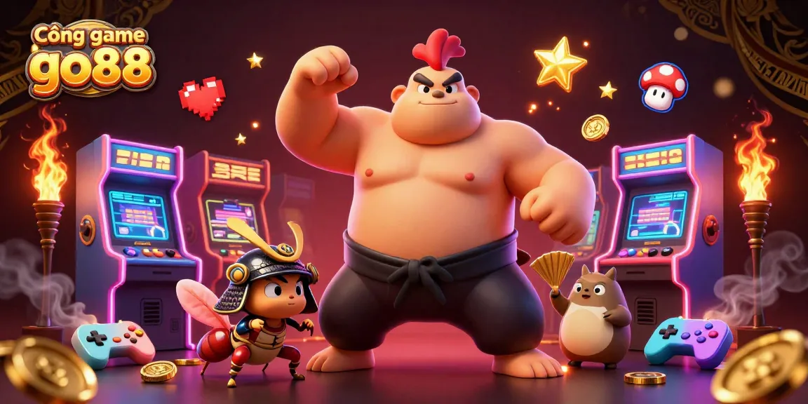 Experience the excitement at Cổng game go88 with vibrant characters and gaming elements in a dynamic scene.